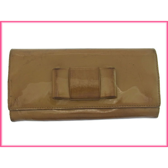 Miu Miu long wallet bi-fribbon wallet beige purple - Picture 2 of 6